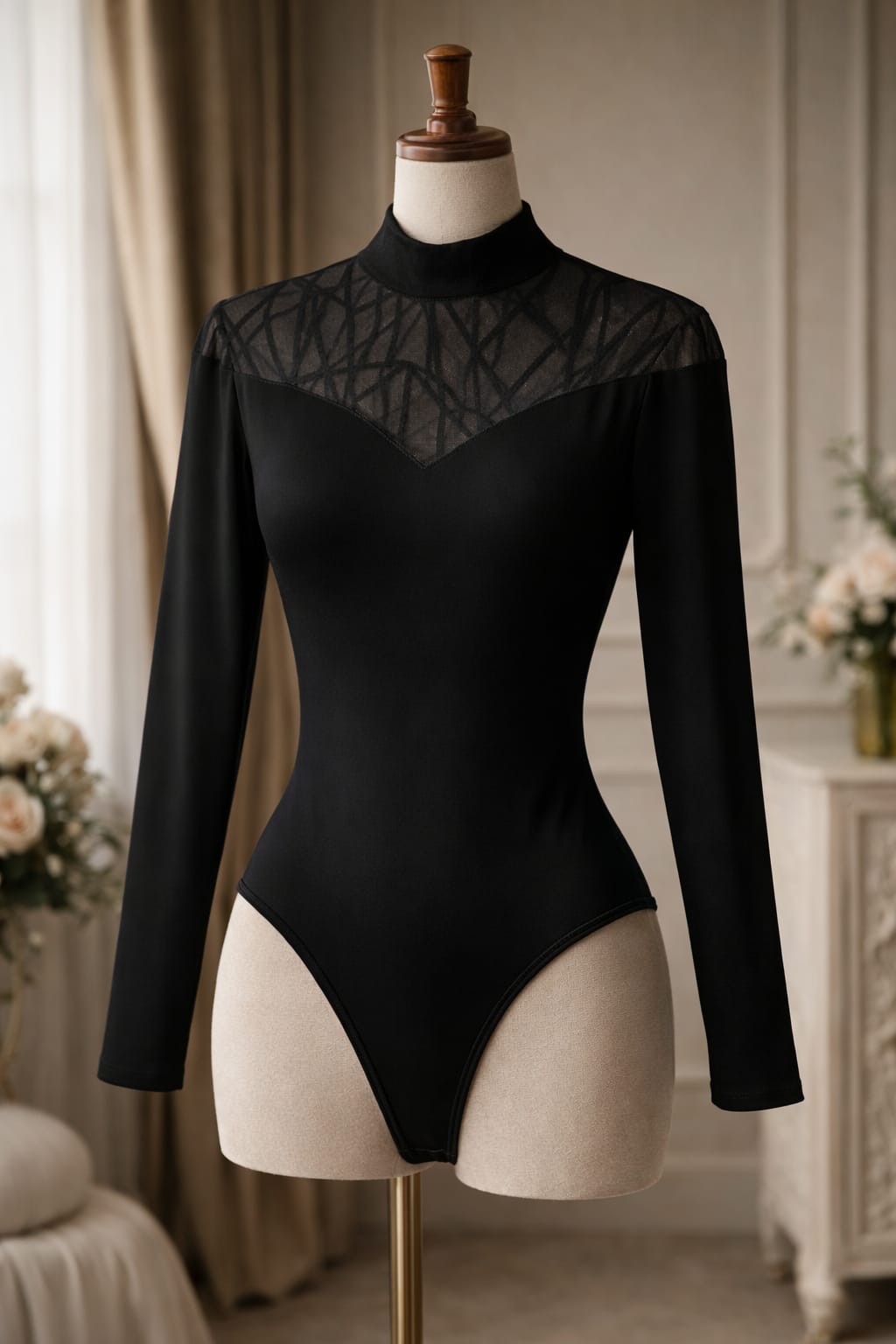 Snow lace bodysuit