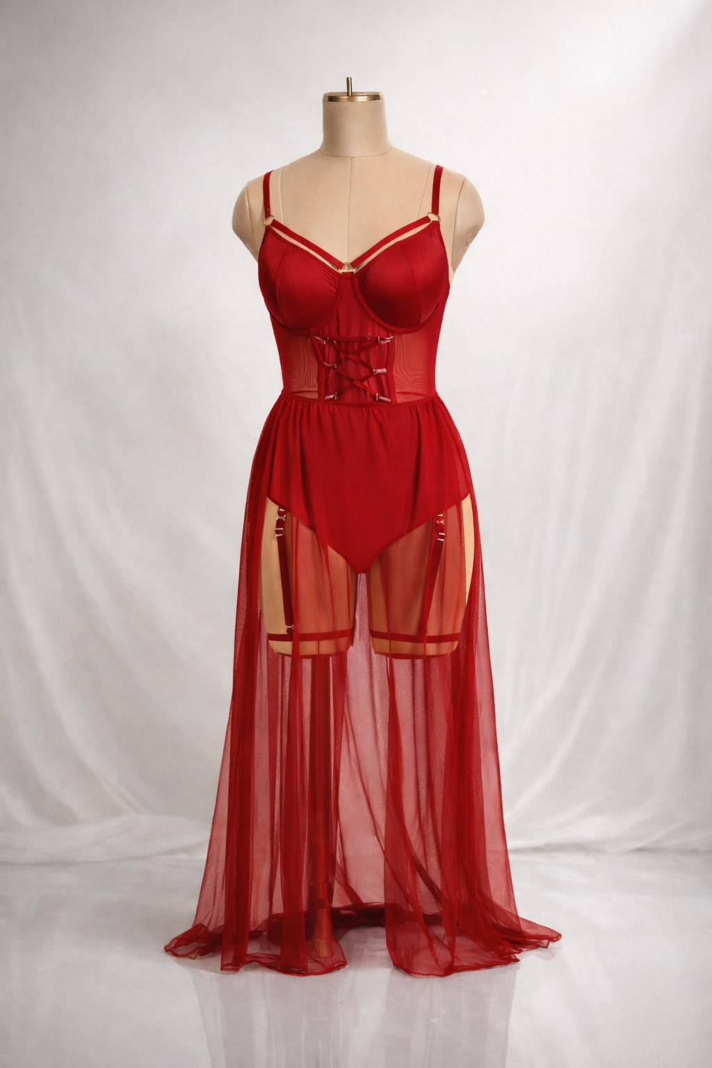Red Seduction Long Night Dress