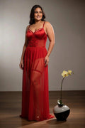 Red Seduction Long Night Dress